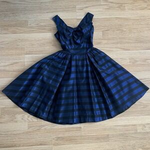50's 60's Formal Bow Dress Size 2? Rare Party‎ Prom Classic Lorrie Deb *Stain*